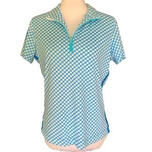 Grand Slam Womens Golf Blue Aqua Short Sleeve Polo Sz S